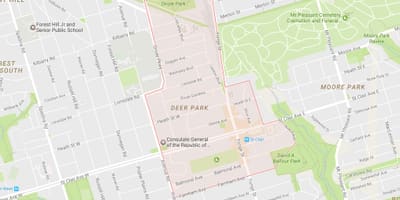 Deer Park mahalle Toronto haritası 