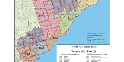 Doğu Toronto haritası 