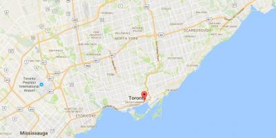 East Bayfront bölgesi Toronto haritası 