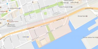 East Bayfront mahalle Toronto haritası 