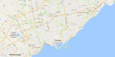 Eringate ilçe Toronto haritası 
