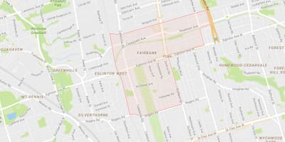 Fairbank mahalle Toronto haritası 