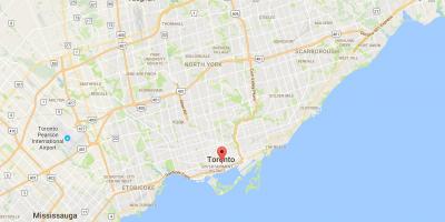Financial District bölgesinde Toronto haritası 