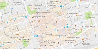 Financial District mahalle Toronto haritası 