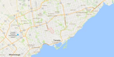 Forest Hill bölgesinde Toronto haritası 