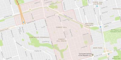Forest Hill mahalle Toronto haritası 