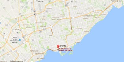 Fort York bölgesi Toronto haritası 