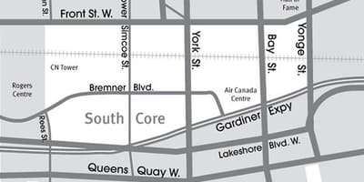 Güney Çekirdek Toronto haritası 