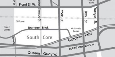 Güney Çekirdek Toronto haritası 