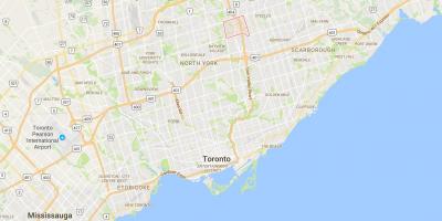 Hillcrest Village bölgesinde Toronto haritası 