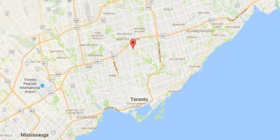 Hoggs Hollow bölgesinde Toronto haritası 