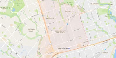Islington haritası-Şehir Merkezi Batı mahalle Toronto