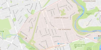 Kingsway mahalle Toronto haritası 