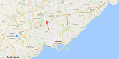 Lawrence Heights bölgesinde Toronto haritası 