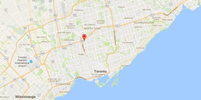 Lawrence Manor bölgesinde Toronto haritası 