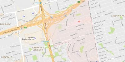 Lawrence Manor mahalle Toronto haritası 