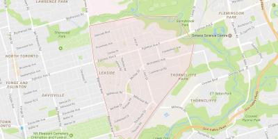 Leaside mahalle Toronto haritası 