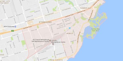 Mimico mahalle Toronto haritası 