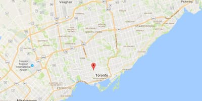 Mirvish Köyü bölgesinde Toronto haritası 