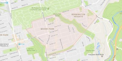 Moore Parkı mahalle Toronto haritası 