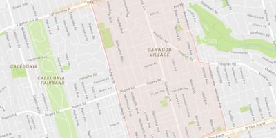 Oakwood haritası–Vaughan mahalle Toronto