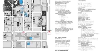 OCAD Üniversitesi, Toronto haritası 
