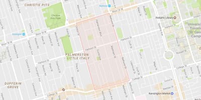 Palmerston mahalle Toronto haritası 