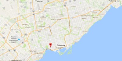 Parkdale bölgesinde Toronto haritası 