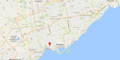 Parkdale bölgesinde Toronto haritası 