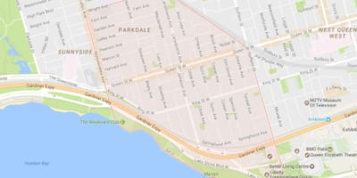 Parkdale mahalle Toronto haritası 