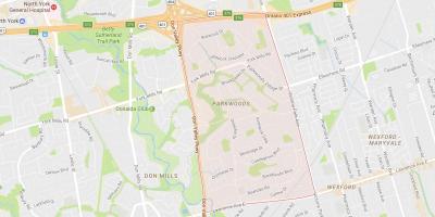 Parkwoods haritası mahalle Toronto