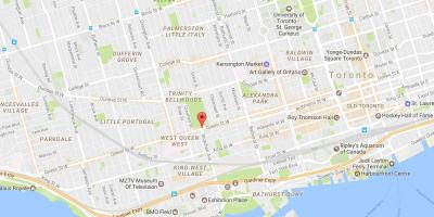 Queen Street haritası Batı mahalle Toronto