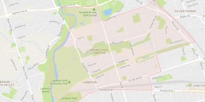 Rockcliffe haritası–Smythe mahalle Toronto