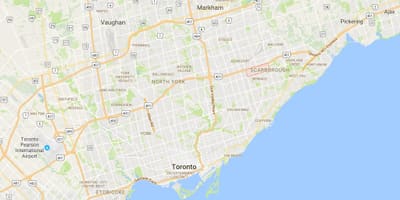 Scarborough Şehir Merkezi bölgesinde Toronto haritası 