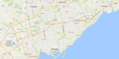 Scarborough Şehir Merkezi bölgesinde Toronto haritası 