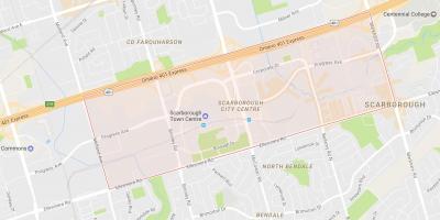 Scarborough Şehir Merkezi mahalle Toronto haritası 
