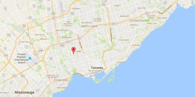 Silverthorn ilçe Toronto haritası 