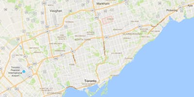 Steeles ilçe Toronto haritası 