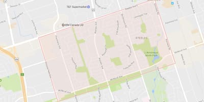 Steeles mahalle Toronto haritası 