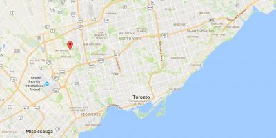 Thistletown ilçe Toronto haritası 