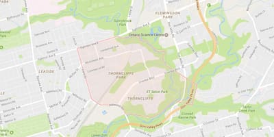 Thorncliffe Park mahalle Toronto haritası 