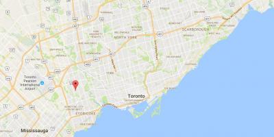 Thorncrest Köyü bölgesinde Toronto haritası 