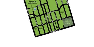Toronto bakış Garden District haritası 