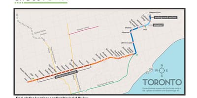 Toronto haritası metro hattı 5 Eglinton