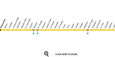 Toronto haritası metro hattı 1 Yonge-University