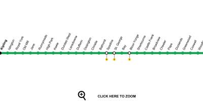 Toronto haritası metro hattı 2 Bloor-Danforth