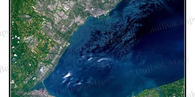 Toronto haritası Ontario Gölü uydu