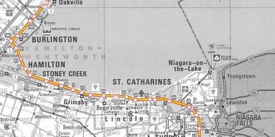 Toronto haritası QEW Kraliçe Elizabeth Yolu