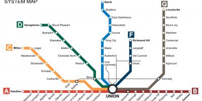 Toronto haritası trenler Transit Git 