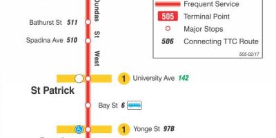 505 tramvay hattı haritası Dundas